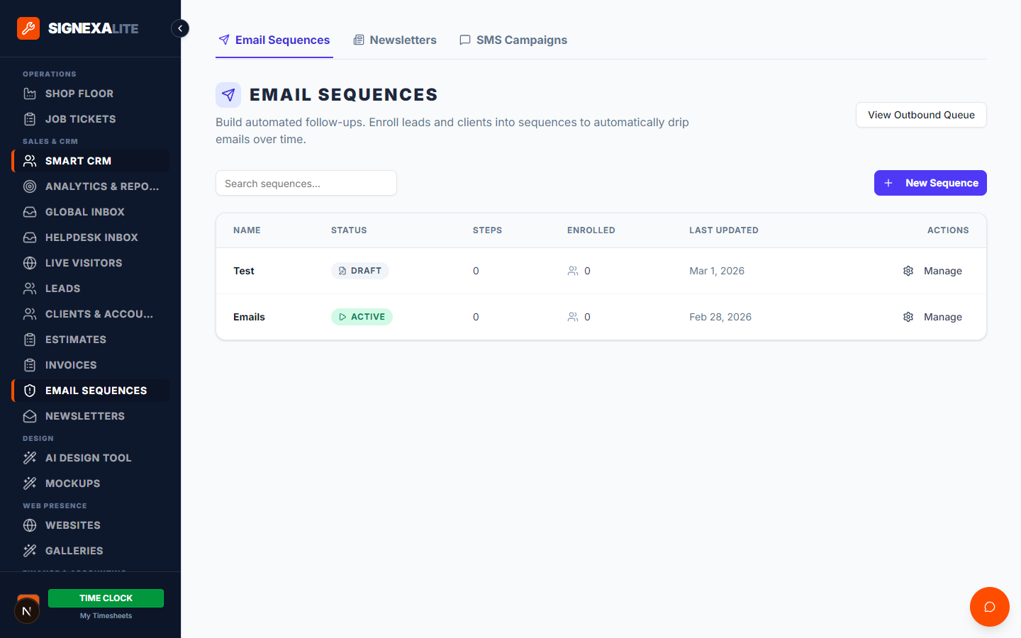 Email Marketing & Newsletter Builder UI mockup