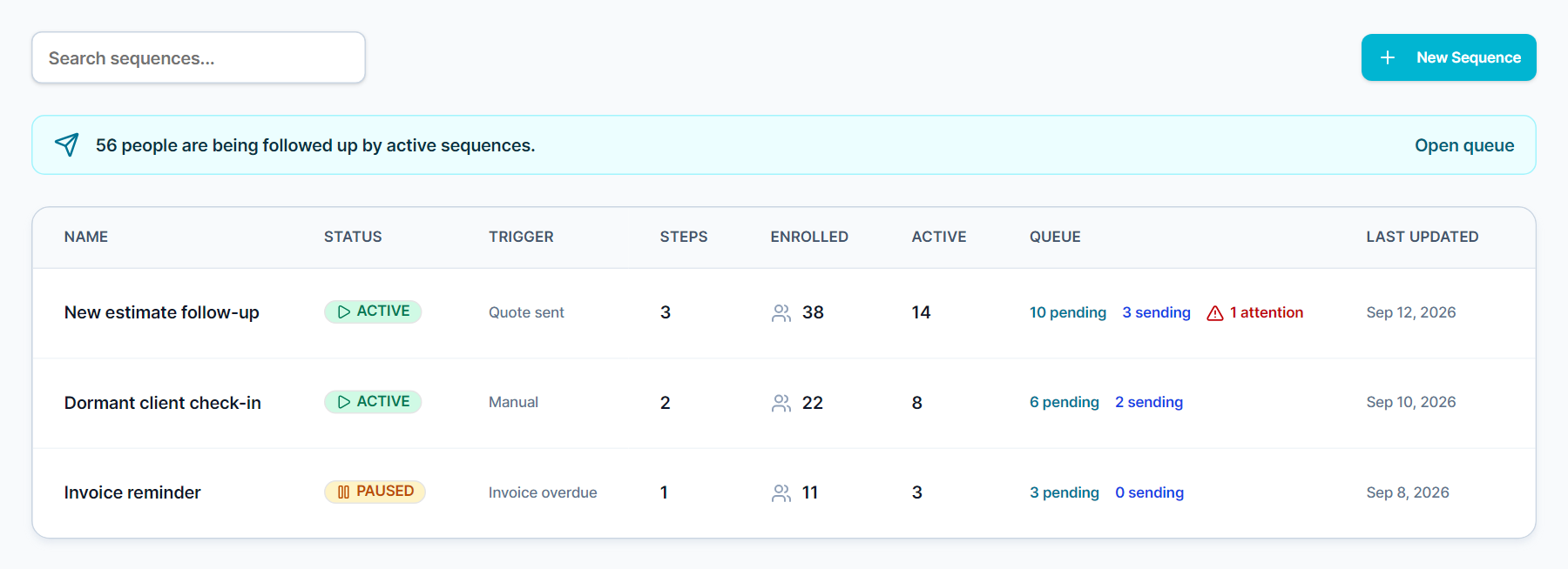 Meet SIGNEXA: Follow-up sequences with timing, enrollment, and customer context