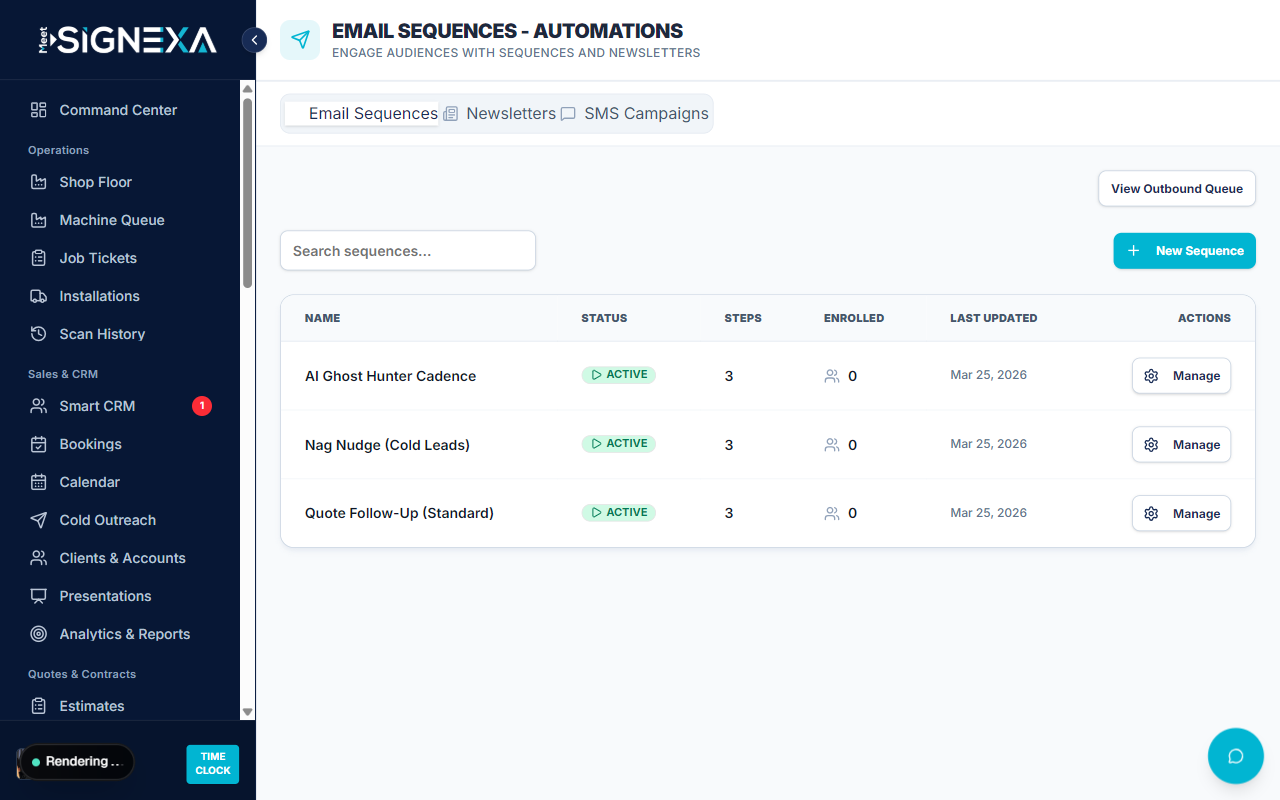 Cold Outreach & Prospecting Automation — Meet SIGNEXA platform interface